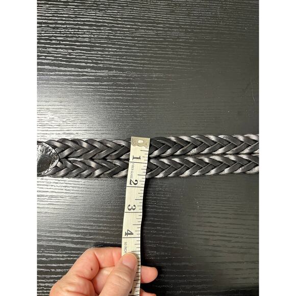 Vintage Y2K Brighton Style Braided Leather Belt with Unique Latching Buckle - Picture 6 of 6